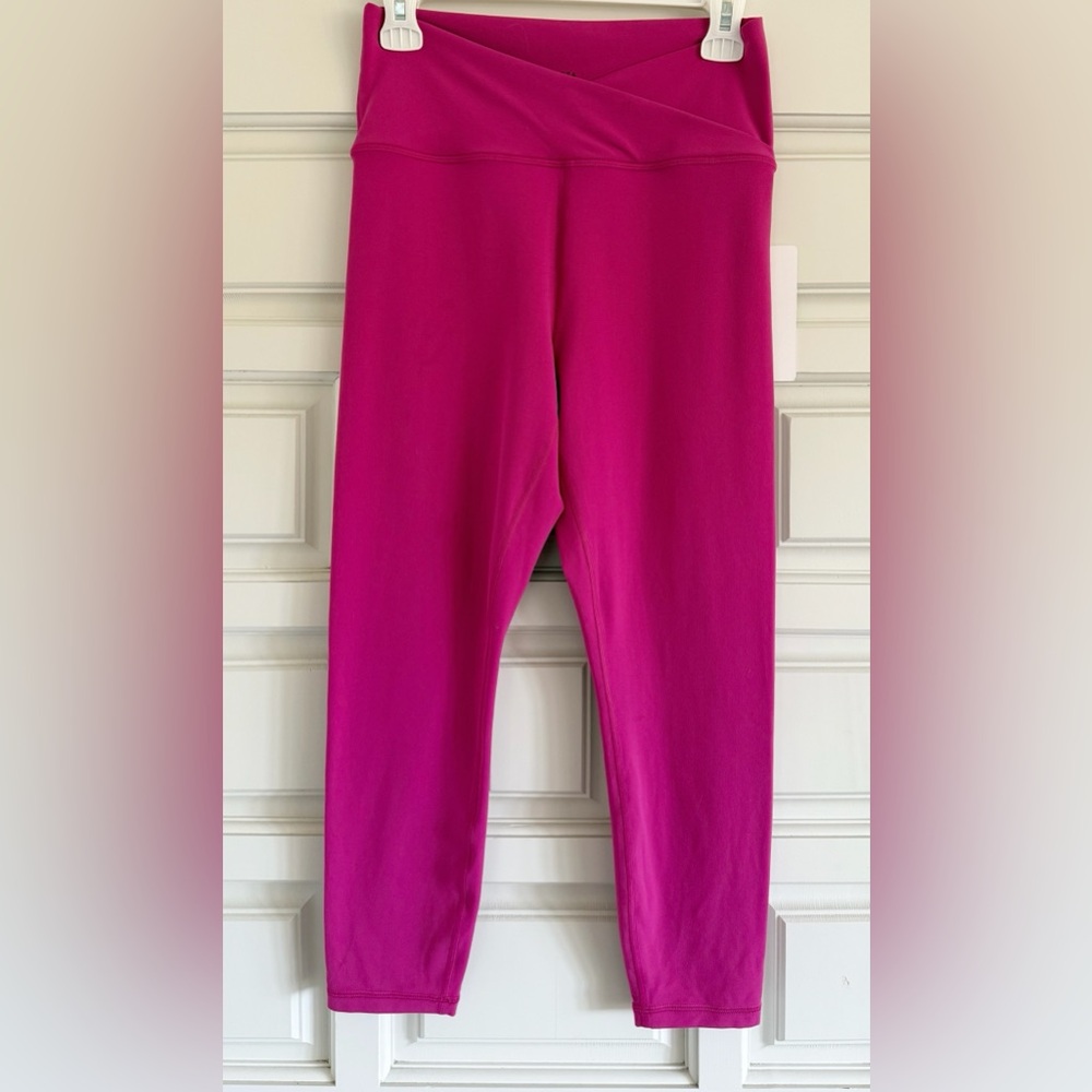 Athleta Transcend Crossover 7/8 Leggings Iceplant Pink Size Large